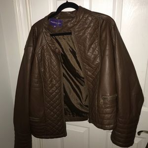 Brown faux leather jacket